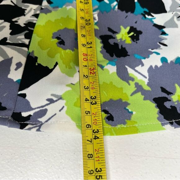 NWT Maggy L Petite White Green Abstract Floral Print Sleeveless Dress Women 4P - Picture 13 of 14